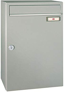 RENZ/Standard Aufputz-Briefkastenanlage Wand-Briefkasten/RAL-Farbe 9007 Volumen 1/mit Schrägeinwurf/Dein-Briefkasten.de