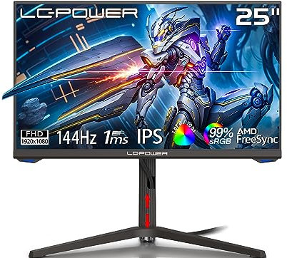 LC-Power Monitor Gaming 27 QHD IPS, 2560 x 1440,1 ms, HDR 400, Adaptive Sync 165 Hz, 99,9% sRGB, Supporto Regolabile in Altezza, Meccanismo di Rotazione a 90°, Flicker Safe, Nero