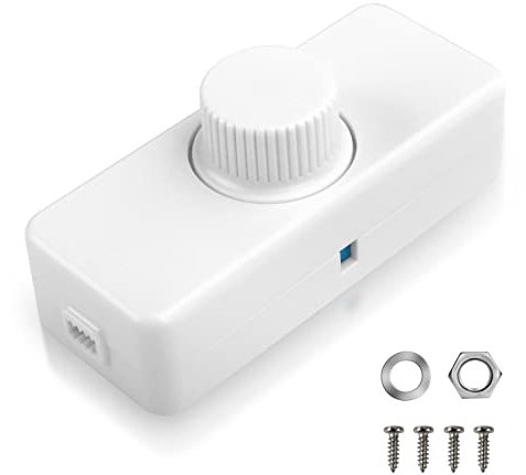 VIPMOON Inline LED Dimmer Switch 1 Gang for Table Lamps, 220-240V Knob Dimmer Switch for Led Lights 3-100W Trailing Edge Dimmer for Dimmable LED/Incandescent/Halogen Bulbs for Living Room Bedroom RV