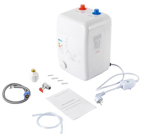 Chauffe-eau électriques, Chauffe-eau électrique Tankless 1500W 8L- Chauffe-eau instantané-Étanche IPX4 - Pour salle de bain/cuisine, 30-75℃ Température de l'eau réglable