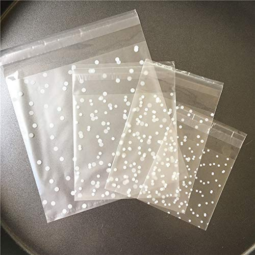 100 stücke 5 größe Weiße Punkte Transparent Matt Kunststoff Hochzeit Plätzchen Süßigkeitsbeutel Weihnachten Geburtstagsfeier Hochzeit Geschenkbeutel-10x15 cm