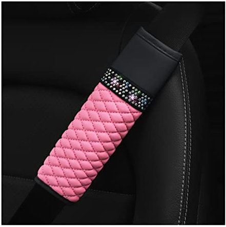 CGEAMDY 2 Piezas Protectores Cinturon de Seguridad, Protector Cinturon Coche para Adultos, Protector Cinturon Coche Niños Protegen Hombro Cuello, Almohadillas Cinturón Seguridad Suave(Rosa)