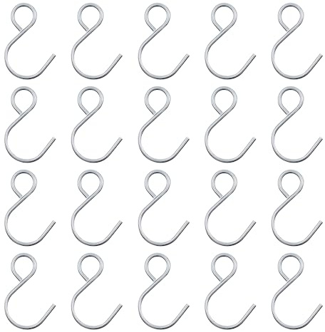 XINGSUI 20 Pcs Hooks Heavy Duty, S Shaped Hooks, for Kitchens, bathrooms | Stainless steel, wire diameter 4mm, resistant to deformation or bending, easy to hang,for hanging towels, clothes,kitchenware