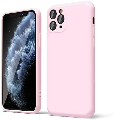 oakxco für iPhone 11 Pro Hülle Silikon Case mit Kameraschutz, Ultra Dünn Bunt Handyhülle Mädchen, Einfarbig Handy Hülle Slim Schutzhülle, Matt TPU Weich Gummi Glatt Silikonhülle Bumper, Rosa Pink