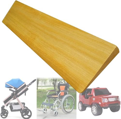 WYIPENGF Türschwellenrampe Aus Holz,Tragbare Bordsteinkanten Rampe 1-5cm Hoch, Leichte Schwellenrampe Für Türöffnung, Roller, Fahrrad, Garage-50x5x1cm