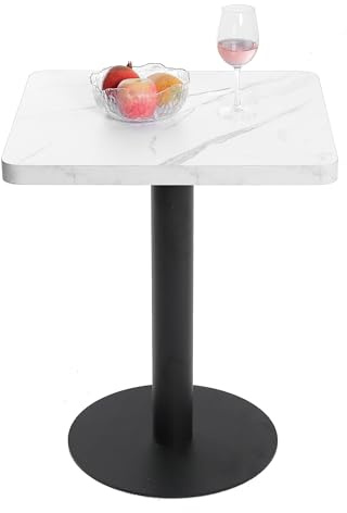 Mingone Esstisch 60cm x 60cm Quadratisch Marmor Weiß | Küchentisch für 2 Personen, klein Tisch 60cm für Esszimmer, Küche, Wohnzimmer