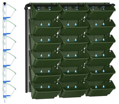 Fioriera da parete verticale, vaso da fiori autoirrigante con contagocce, timer, cesto per fioriera da appendere al muro, fioriere da giardino a parete per erbe, verdure, frutta