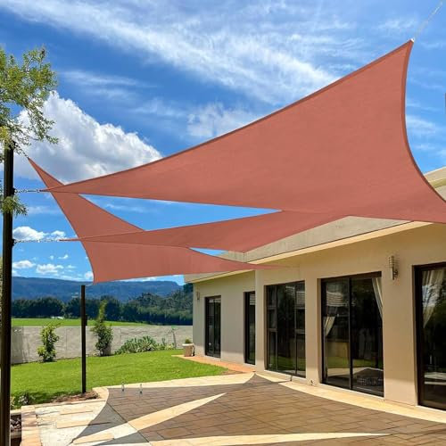 Gorssen Voile d'ombrage Imperméable Triangulaire 4x4x4m PES Toile Ombrage Auvent Protection des Rayons UV pour Extérieur Jardin Terrass Balcon