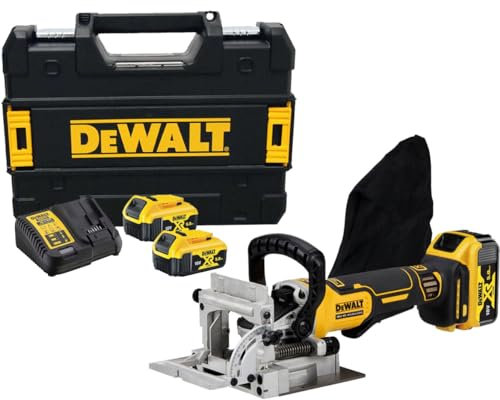 DEWALT - Fraiseuse à lamelles 18V XR Brushless + 2 batteries 5Ah + chargeur + coffret T-STAK - DEWALT - DCW682P2-QW