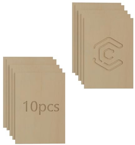 Creatorally 10 Hojas Madera Contrachapada sin Terminar, 3 mm Grosor, 21x29,7cm, Tablero Tilo para Grabado Láser, Corte CNC, Pintura, Modelo Bricolaje, Aviones, Barcos, Proyectos, Modelado, Calado