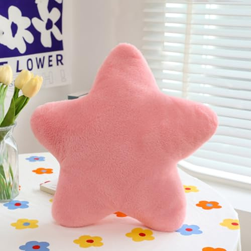 Bettschlange Kuschelkissen Kinder, Stern Kinderkissen, Weiche Flauschige Sternenkissen, Kissen Kinderzimmer Sternform Dekokissen für Mädchen & Jungen Zuhause Schlafzimmer,Rosa,60x60cm