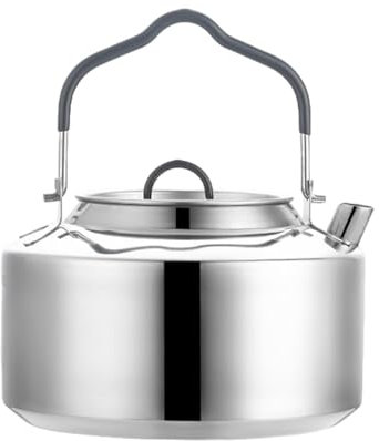 Bouilloire compacte pour feu de camp, bouilloire à chauffage rapide, bouilloire en acier inoxydable pour feu de camp, bouilloire sifflante de camping en 2 l | Bouilloire de camping pour cuisinière,