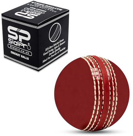 SialPro Soft Cricket Rubber Ball Set Indoor/Outdoor for Junior Youth Adult Training, Coaching, Practice Excellent Bounce with Durable Traditional Seams Stitched (Red 1Pcs)