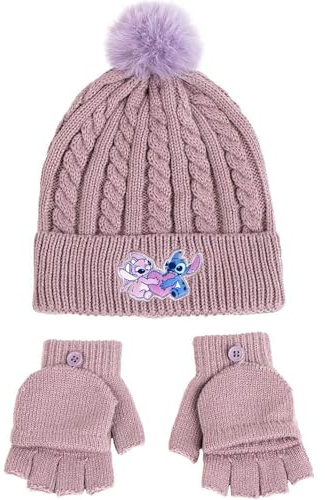 CERDÁ LIFE'S LITTLE MOMENTS Design amusant et unique : bonnet et gants Stitch Ensemble de 2 pièces, multicolore, taille unique pour enfants, multicolore, Taille Unique