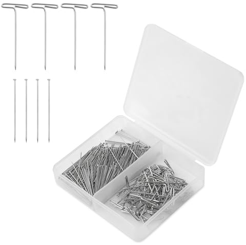 300 pièces Épingles à Tête Plate, Épingles Droites Acier Inoxydable Épingles à Perruque Aiguilles Satin Réutilisables avec Boîte Plastique Quilting Crochet Projets Couture