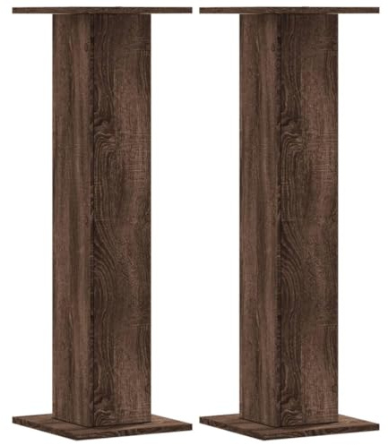 vidaXL Pflanzenständer 2 Stk., Blumenständer Hohle Konstruktion, Dekosäule Podest für Pflanzen Dekoartikel, Blumenhocker Blumensäule, Eichen-Optik Holzwerkstoff