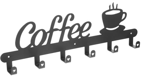 TINEASUR 1set Supporto Per Tazze Da Caffè Da Parete Organizer Per Tazze Decorazione Murale Pratica e Resistente Per Cucina e Ufficio