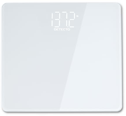 DETECTO Digital Bathroom Scale, Hidden Display When Off, Highly Accurate, Wide Platform, Easy-to-Read Display, 450 lb High Capacity, Includes Batteries