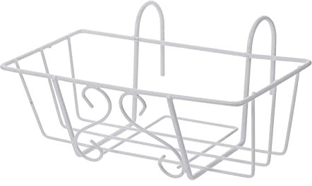 Yardwe 1Stk Hängende Balkon Hanging Basket blumenampeln blumenständer für innen Pflanzenhalter für Küche Schiene Korb Pflanzentopfhalter Hängendes Pflanzengestell Schmiedeeisen Weiß