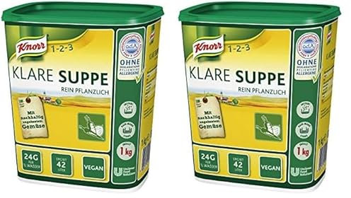 Knorr Klare Suppe Bouillon rein pflanzlich, 2er Pack (1 x 1 kg)