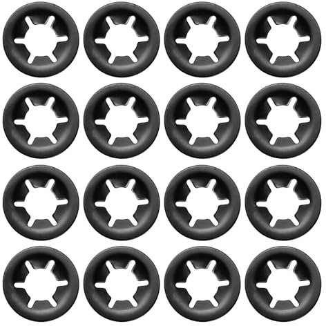 sourcing map 220 arandelas de bloqueo de dientes internas, M8 ID 18 mm OD, arandelas de bloqueo de estrella de velocidad rápida para maquinaria, automóvil, uso industrial, borde plano
