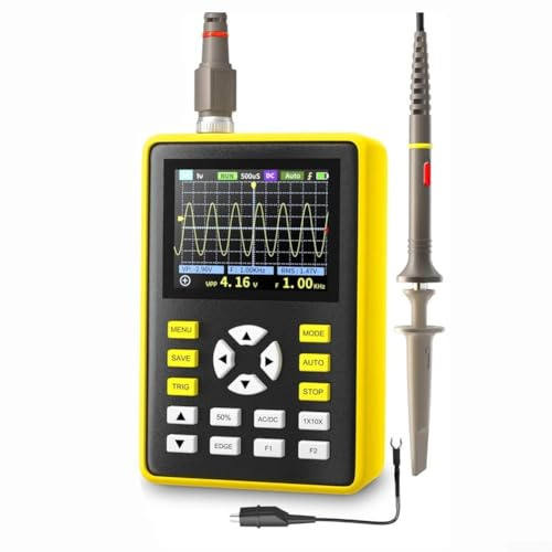 Pumixiy Osciloscopio digital de mano 5012H - 500MS/s frecuencia de muestreo, ancho de banda analógico de 10 m, dispositivo portátil con pantalla LCD y batería recargable para uso industrial (5012H en