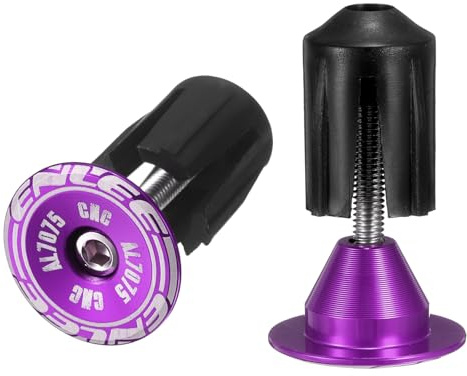 QUARKZMAN Tapones Para Manillar De Bicicleta Tapones Extremos De Barra De Aluminio 24-35mm Ajuste Bloqueo Expansible Con Tornillo Para MTB Carretera BMX Bicicleta Color Púrpura
