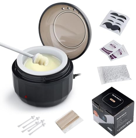 Nose Hair Wax Kit - Mini Wax Warmer for Nose, Ears, Face | USB Fast Heating | Constant Temp | Painless Hair Remover for Men & Women | Portable | Black