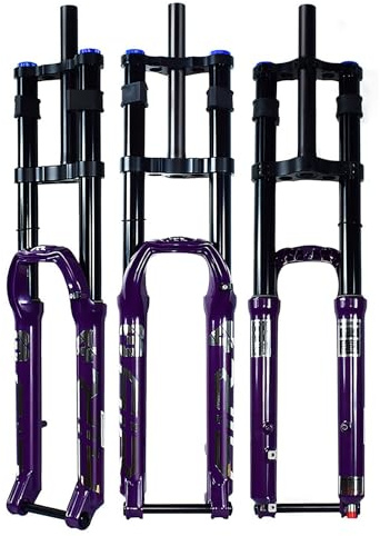 WIQUYBML Downhill Mountain Bike Suspension Fork 26/27.5/29in DH/MTB Air Travel 140mm Rebound Adjustable Straight Double Shoulder Front Thru Axle 15x100mm Manual Lockout
