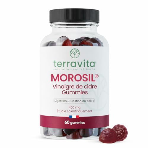 Gummies MOROSIL - Vinagre de Sidra | 400 mg de Morosil de Naranja Sanguina | Eficacia Clínicamente probada | 60 Gummies Vegan Sabor Naranja | Sin Gelatina | Terravita