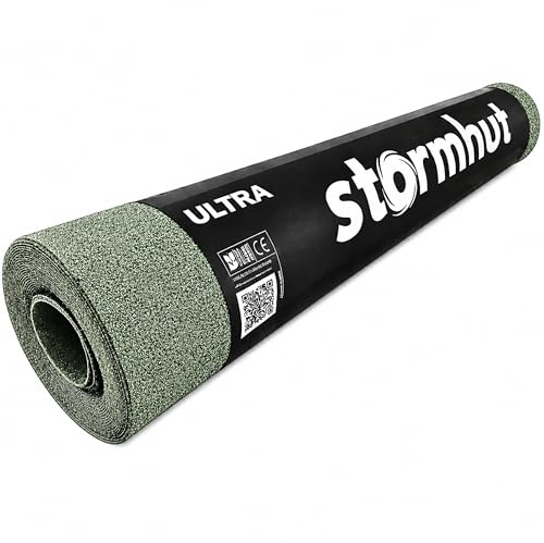 Heavy Duty Polyester Reinforced Shed Felt Roll 10m x 1m – Mineral Green Roofing Felt – Waterproof Tear Resistant Roof Felt for Sheds, Garages & Garden Buildings