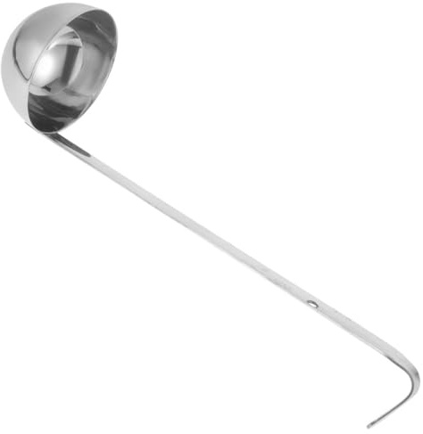 Kichvoe Petite Louche Inox en Acier Inoxydable Épaissi avec Crochet Suspendre Facile, Ustensile Cuisine Polyvalent pour Pâtisserie et Restaurant
