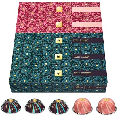 Nespresso Vertuo - 30x Festive Collection Double Espresso, 20x Sweet Almond & Hibiscus
