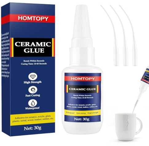 Pegamento Fuerte 30g & Super Glue – Cianocrilato Transparente para Cerámica, Porcelana, Metal, Plástico y Vidrio – Adhesivo de Secado Rápido para Reparaciones del Hogar y Bricolaje