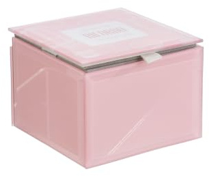 PuntoCasaStore Rosa Glaslåda med Shopper Favor Elegant Förvaringslåda Dekoration Presentidé 9x9x7cm 2026