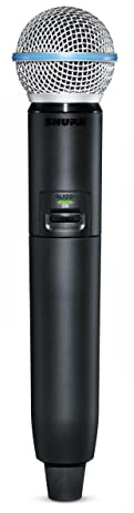 Transmisor inalámbrico de Mano Shure GLXD2+/B58 con cápsula Beta 58A y batería SB904 - para Uso con Sistemas de micrófono inalámbrico GLX-D+ (Receptor se Vende por Separado).