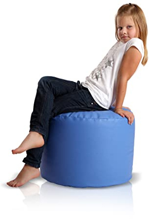 Ecopuf Point | Pouf Sitzhocker 55x40 aus Kunstleder | Pouf Hocker Runder Sitzpouf | Indoor und Outdoor als Fußhocker Yoga-Sitzkissen, Meditationskissen geeignet | Mit Polystyrol Füllung (EPS Perlen)