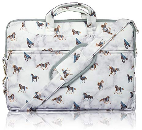 TaylorHe - Bolsa de hombro para ordenador portátil, Chromebook/MacBook (13 a 14 pulgadas, con bolsillos, asas y correa desmontable
