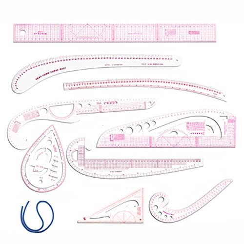 NC Kurvenlineal-Set, Orange, 10 Stück