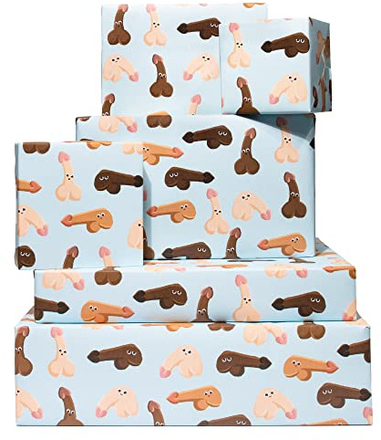 Central 23 Lustiges Geschenkpapier - 6 Blatt unhöfliches Geschenkpapier für Männer, Frauen, schwule Anlässe - recycelbar