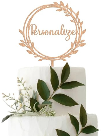 ADOREI Cake Topper Personalizado en Madera MDF com nombre para Tartas de Cumpleaños Eventos Decoración de Fiestas Bodas y Bautizos Cupcake Comunions Regalo Handmade Laser cut