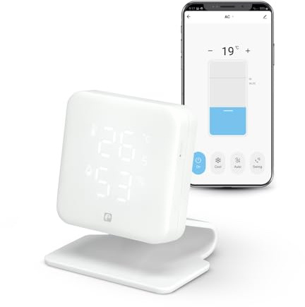 Garza Smarthome - Controlador Infrarrojos IR Inteligente WiFi (2,4 GHz) para Aire Acondicionado con Sensor de Temperatura y Humedad, Compatible con Alexa y Google Home, Control Remoto por Voz y App