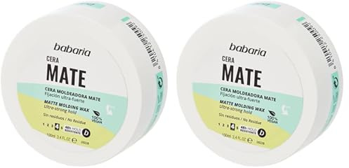 Babaria -cera Moldeadora Mate-cera Pelo Hombre-mujer-vegana, Blanco (Paquete de 2)