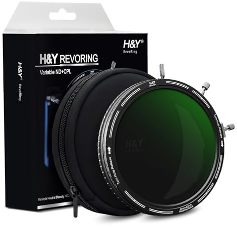 H&Y RevoRing Mark II 67-82mm Adjustable Multi-Fit VND + CPL Filter, 3-in-1 Variable ND3-1000 & Polarizer, Rapid-Switch for 67mm 72mm 77mm 82mm Lenses, 22-Layer Nano German Optics, Ultra-Wide Clarity