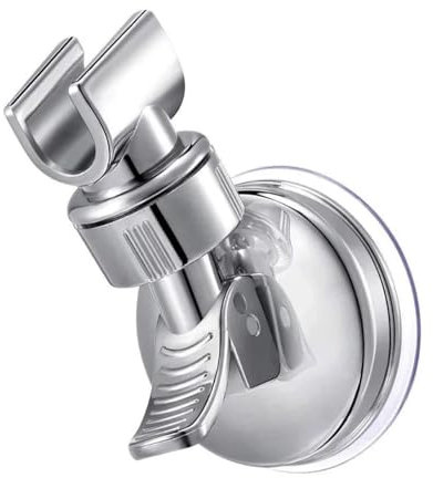 support de pommeau de douche réglable, Support de pommeau de douche universel réglable avec ventouse, fixation murale sans perforation, accessoires de salle de bain multicolores(Silver)