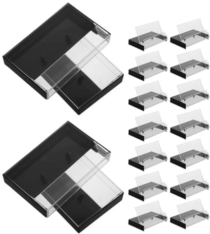 Ciieeo Scatola Porta Cassette Audio Vintage in Plastico Nero, Organizer Multi-funzionale per 20 Pezzi, Custodia Compatta per Casa e Ufficio