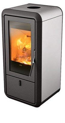 MCZ Kasai raumluftunabhaengig camino stufa 9 KW Stufa a Legna Kasai di 9 di alluminio