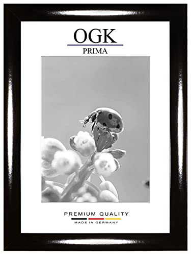 Online-GalleryKing Marco de fotos 13 x 26 cm marco para póster puzzle collage de fotos color negro brillante de cristal antirreflectante y marco de MDF de 35 mm