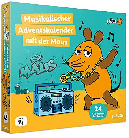 FRANZIS 67270 - Musikalischer Adventskalender mit der Maus, 24 Versuche für den Advent rund um das Thema Töne und Musik, für Kinder ab 7 Jahren