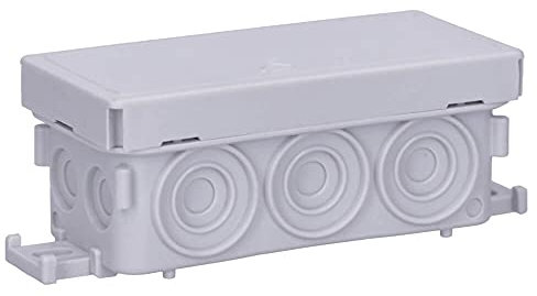 10 Stück Voxura Feuchtraum Aufputz-Verbindungsdose Abzweigdose Verteilerdose 89x42x37mm IP55 Abzweigkasten AP grau